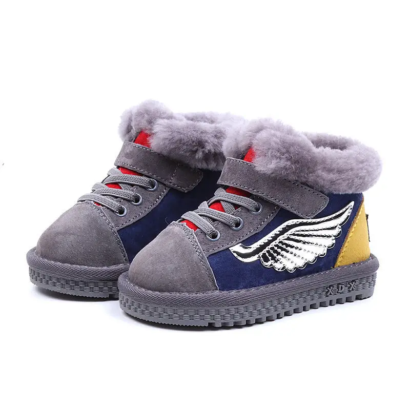 

Angel Wing Kids Boots 2018 New Sport Winter Shoes for Girls and Boys Patchwork Ankle Children's Rubber Boot 1 4 6 years