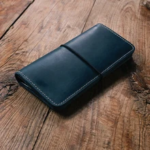 Handmade Unisex wallet Vintage Designer High Quality 100% Genuine Cowhide Leather women’s Long Clutch Wallet