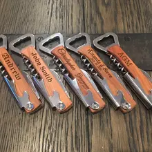 Свадебный подарок для любителей вина, деревянная открывалка для вина, персонализированная открывалка для пивных бутылок, сувениры на день рождения, Заказная Выгравированная открывалка для бутылок