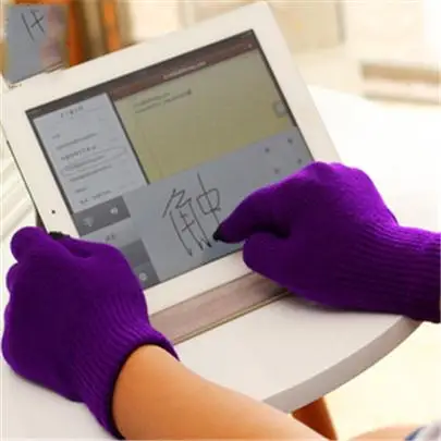 INDJXND зимние мягкие перчатки мужские сенсорные перчатки Для женщин текстовых сообщений емкостный сенсорный экран смартфона эластичные ветрозащитные варежки Цвета G019 - Цвет: G019 Purple