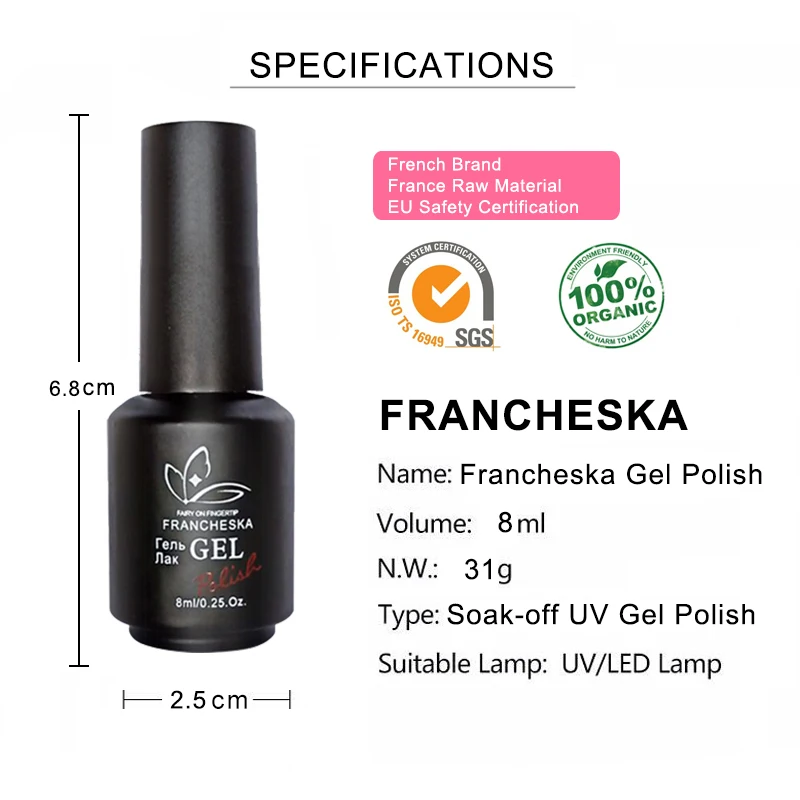 Francheska Гель-лак для ногтей горячая Распродажа серия камуфляж Гель-лак unha ongle lakiery hybrydowe долговечный замачивающийся Гель-лак