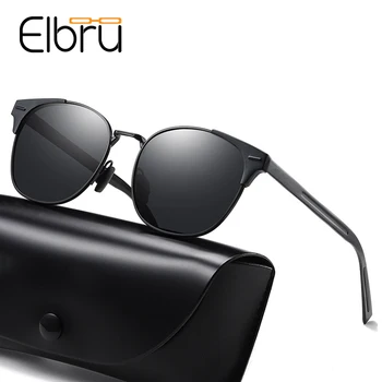 

Elbru Mens Sunglasses Polarized Mirror Lens Sun Glasses for Men Women Brand Design Unisex Cat Eye Shades gafas de sol mujer