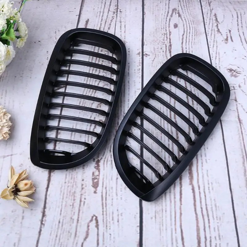 

Car Front Matte Kidney Grilles Black for BMW E60 E61 520d 520i 523li 525li 530li Framed Dual Slat Grill Grille Bumper new 2PCs