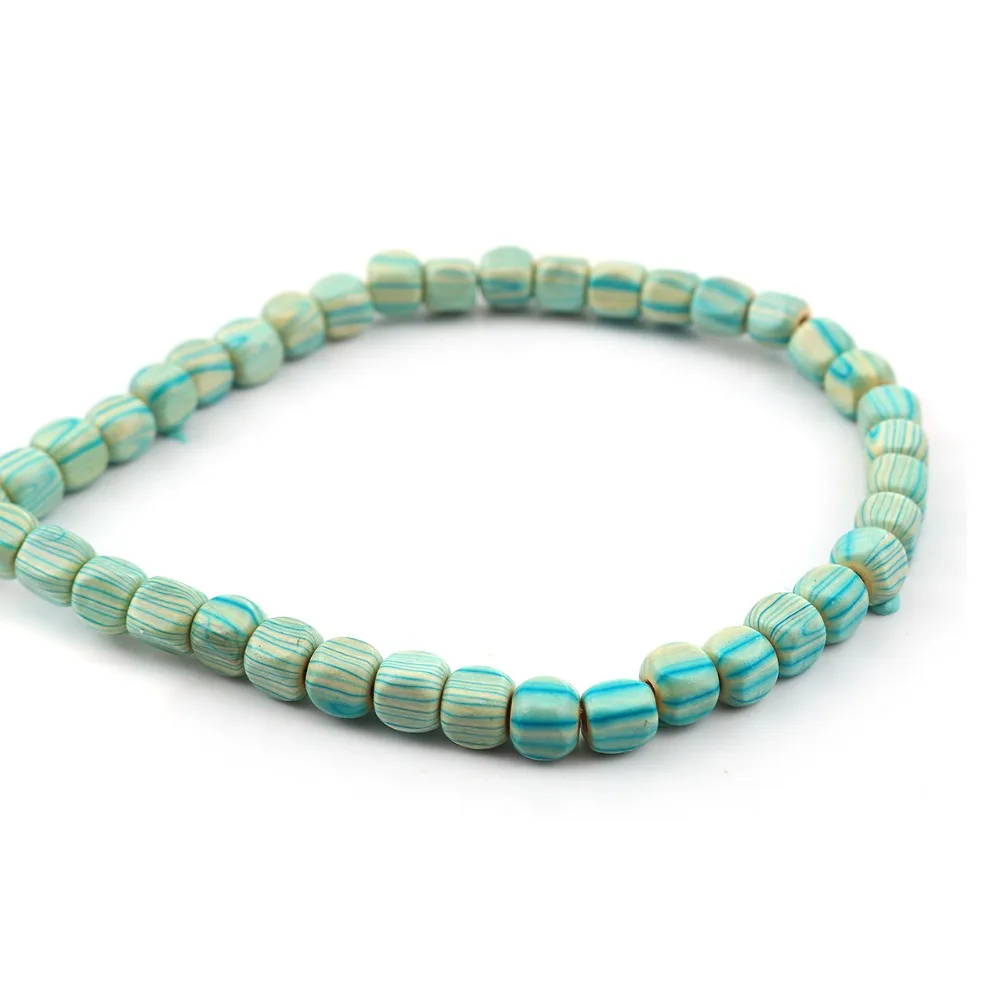

DoreenBeads Fashion Wood Spacer Beads Colorful Square Green Blue Stripe Charms 8mm x 8mm , Hole: Approx 2mm, 51cm long, 1 Strand