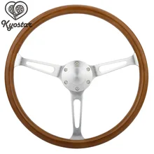 380 мм 1" деревянное классическое рулевое колесо хромированный спиц Винтажный Классический под дерево