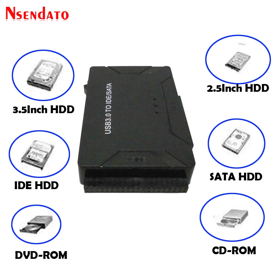 Transferência de Dados para Sata Externo para Unidade Disco Rígido Universal Adaptador Usb3.0 Usb 3.0 Ide Combo Conversor Óptica Hdd Ssd 2.5 3.5 - Image 2