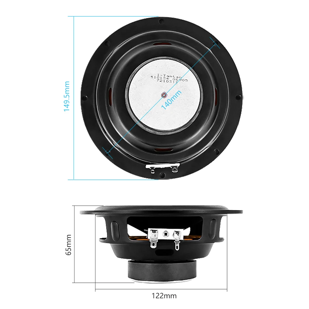 AIYIMA 2Pcs 6 Inch Audio Bass Speakers 6 Ohm 50 W Music Multimedia Woofer Bookshelf Loudspeaker DIY Home Theater Sound System