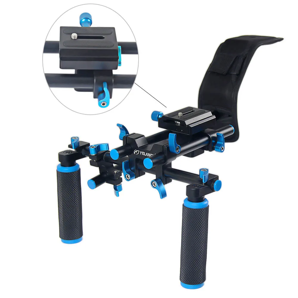 New Portable DSLR Rig Film Maker System Dual hand Handgrip