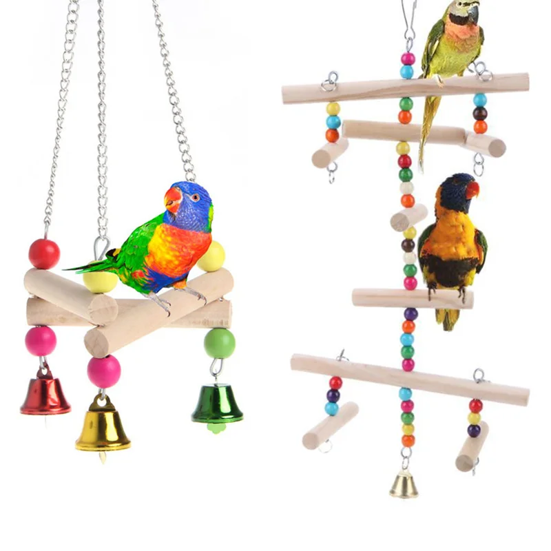 Colorful Birds Toy Parrot Swing Cage Toy Parakeet Cockatiel Lovebird