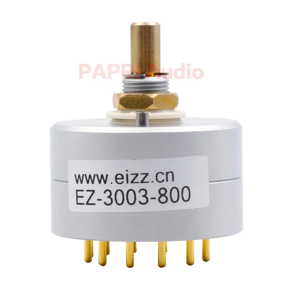 Beste PAPEI EIZZ 3 Manier 3 Posities Draaischakelaar Signaal Bron Selector Aluminium Shield 12 Vergulde Koperen Pins Voor Audio versterker