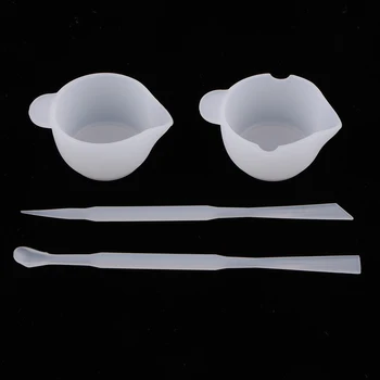

4Pcs/Set Silicone Epoxy Resin Mixing Cups Distribution Measuring Cup&Stirring Rods Stick DIY Resin Glue Tools for Jewelry Making