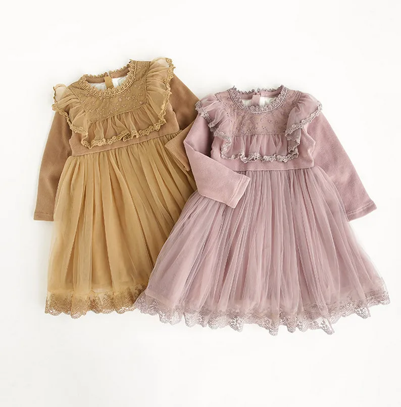 

Girl Thicken Dress 2018 Fall Baby Girls Dresses Long Sleeve Children Dress Fashio Kids Sweet Dress Cute Girls Belle Clothing