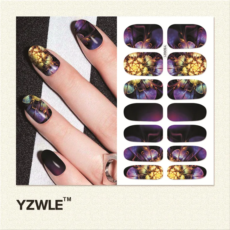 

YZWLE 1 Sheet DIY Decals Nails Art Water Transfer Printing Stickers Accessories For Manicure Salon (YSD021)