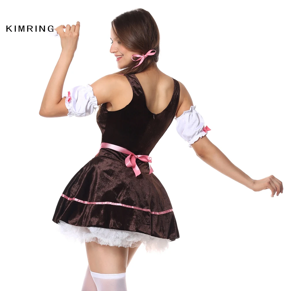 Kimring сексуальный Немецкий Октоберфест костюм на Хэллоуин для взрослых Wench Beer Girl