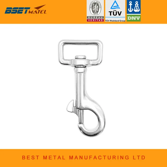 

74mm 304 Stainless Steel Swivel-Eye Bolt Spring Snap Hook Square Eye Swivel Quick Hook Hiking Camping Carabiner Pet Chains