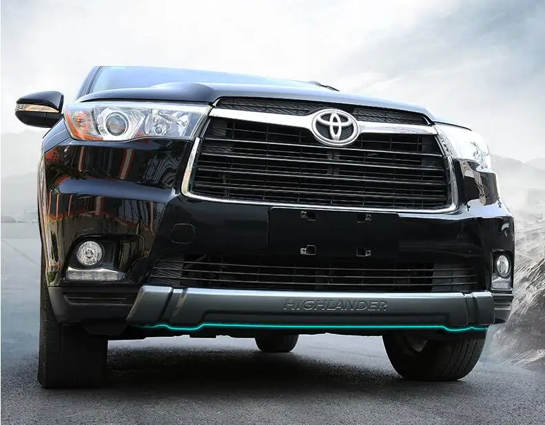 

NEW ABS Front + Rear Bumper Diffuser Protector Guard Skid Plate For Toyota Highlander 2015 2016 2017 BY EMS