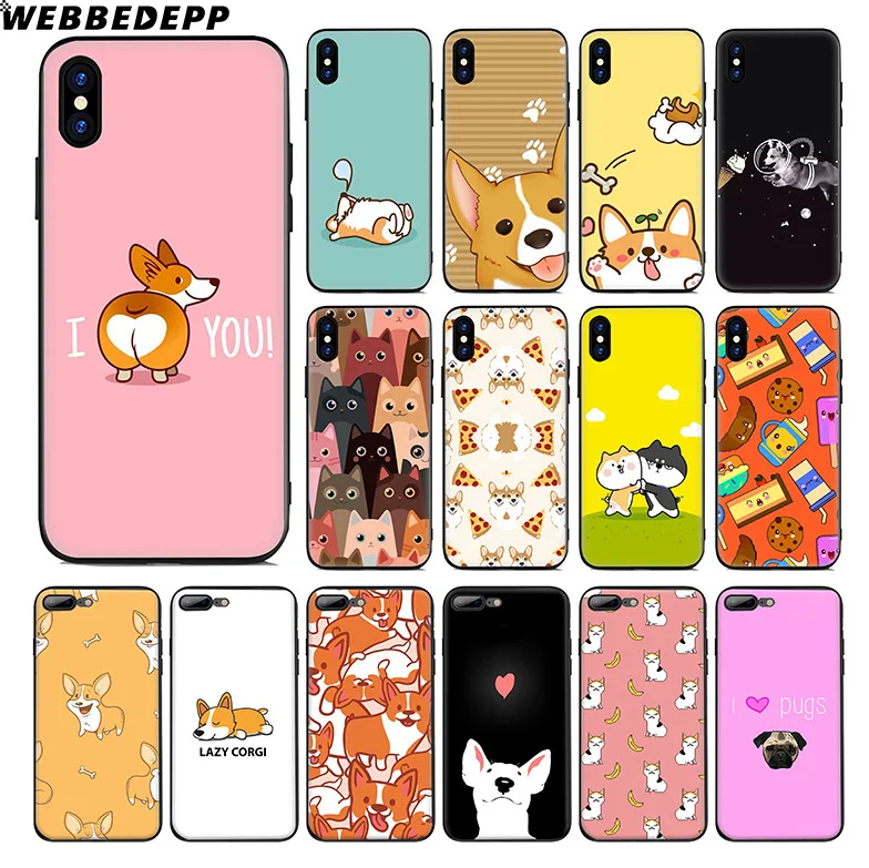 Мягкий силиконовый чехол WEBBEDEPP Corgi для Apple iPhone 11 Pro Xr Xs Max X или 10 8 7 6 6S Plus 5 5S SE TPU |