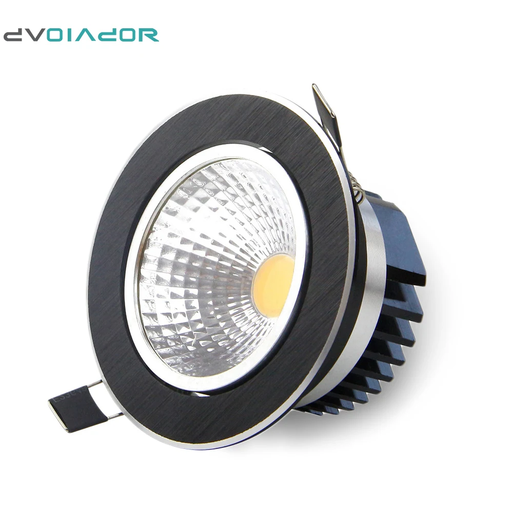 

DVOLADOR Dimmable LED COB Downlight 5W 7W 9W 12W Round Black Ceiling Recessed LED Downlingt For Home Decoration Light AC110V220V