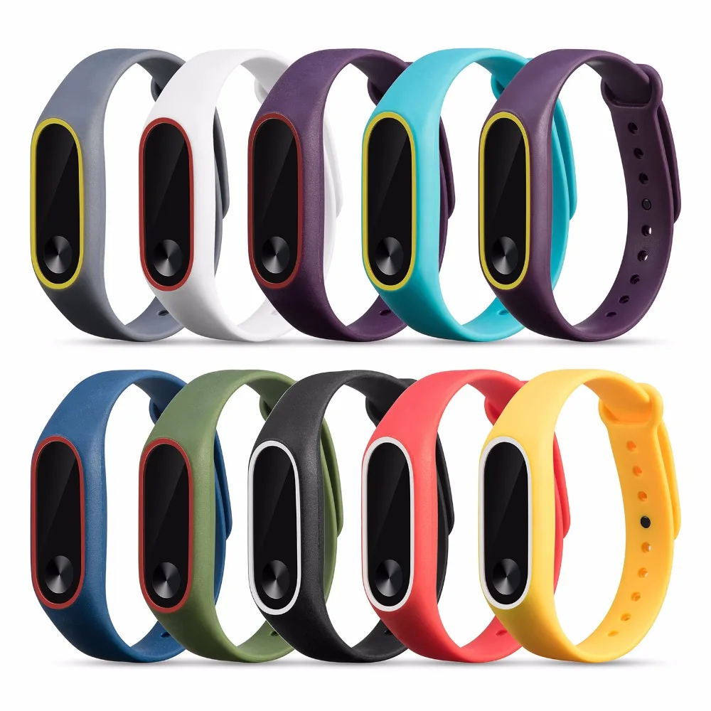 Для Xiaomi Mi Band 2 смарт браслет двойной цветной сменный силиконовый