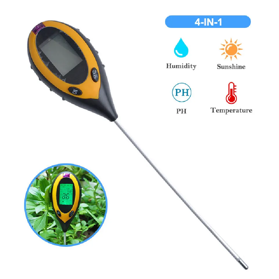 

LED plant light soil tester electronic soil tester soil pH tester light meter temperature and humidity meter gardening detector