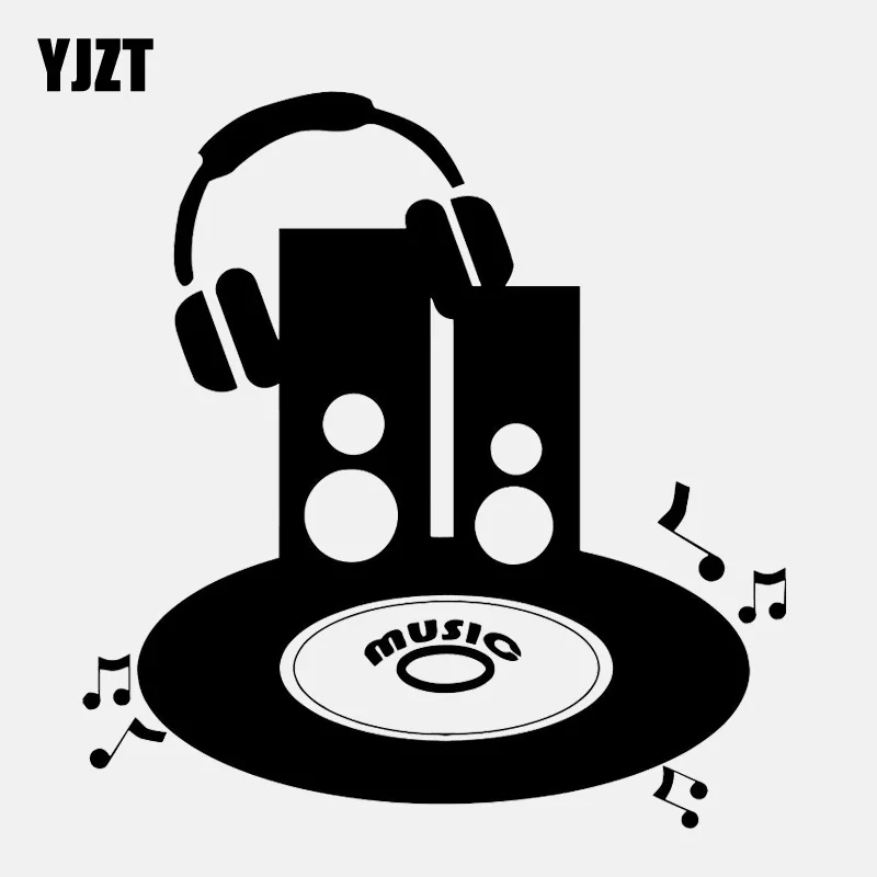 YJZT 12 5 см * 13 1 наушники звук DJ Поп Vinly черный/серебристый автомобильный стикер C22