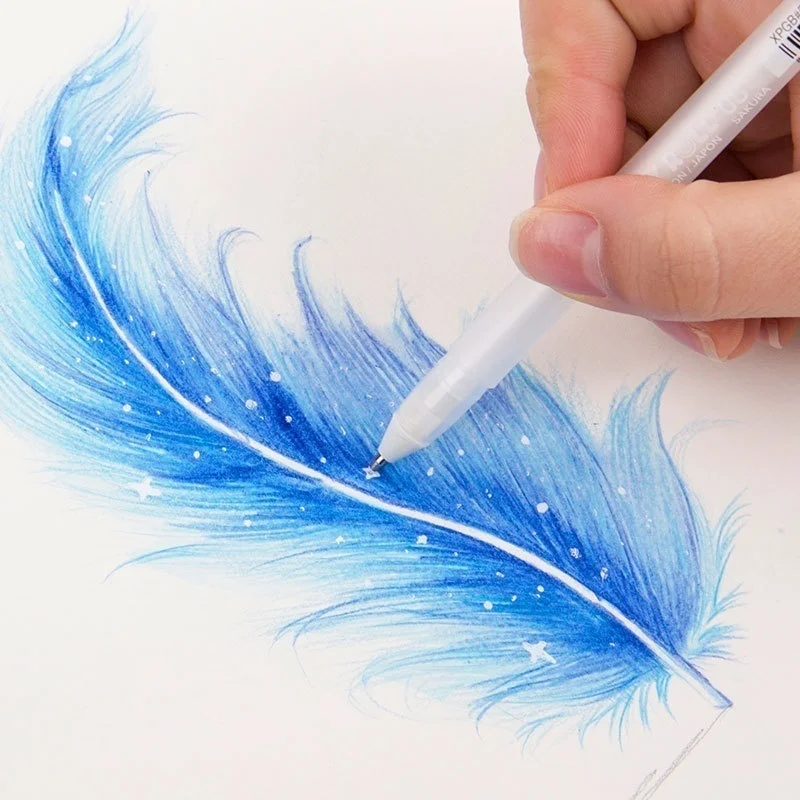 أبيض/الذهب/الفضة قسط الأبيض هلام مجموعة أقلام خط غرامة تلميح رسم أقلام للفنانين رسم تصميم التوضيح الفن لوازم