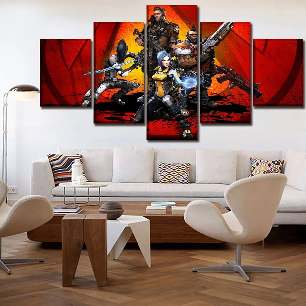 

Kids Room Canvas Print Picture One Set 5 Panels Game Borderlands 2 Role Painting Wall Poster Artworks Modern Home Decoration