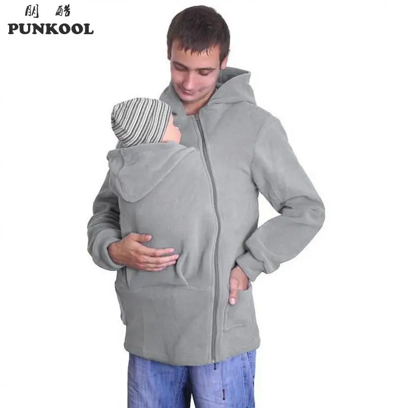 PUNKOOL Kangaroo hoodies Men 2017 Dad Baby Carrier Casual Hoodie Men
