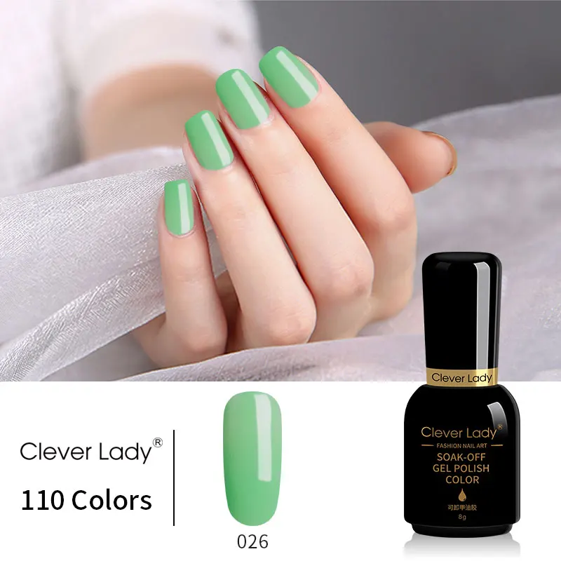 Clever Lady УФ-гель для ногтей светодиодный геллак Esmalte Permanente Гибридный гвоздь гель лак 110 цветов Набор лаков для ногтей смола 8 мл(1 - Цвет: 026