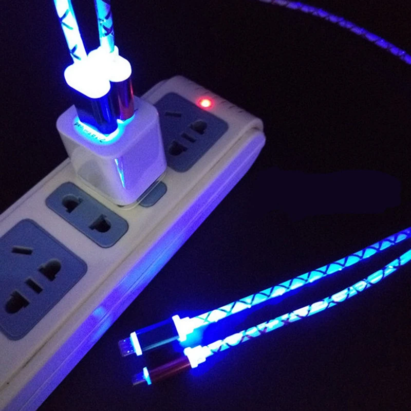 Цветной 5 в светящийся светодиодный микро USB кабель адаптер для зарядного