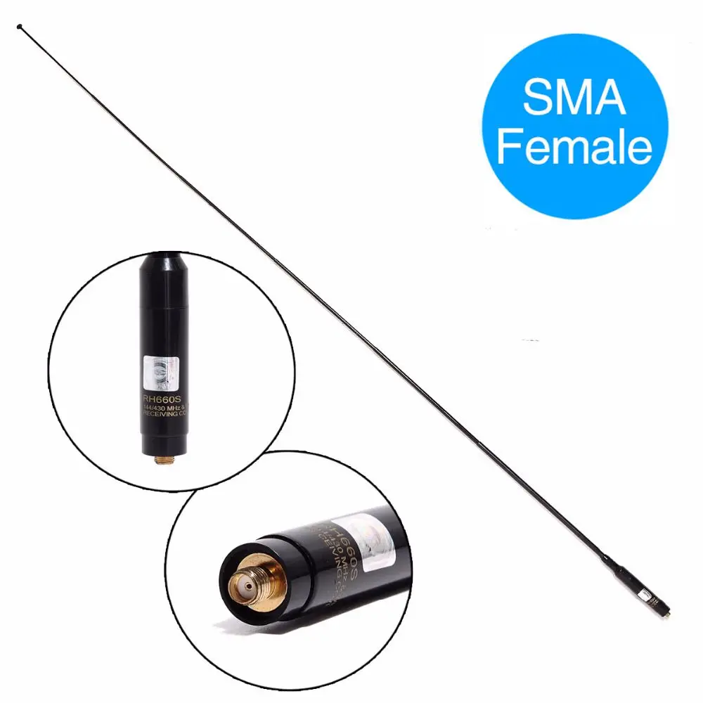 Harvest RH660S SMA Female Двухдиапазонная телескопическая антенна с высоким коэффициентом усиления 144/430 МГц для Baofeng UV