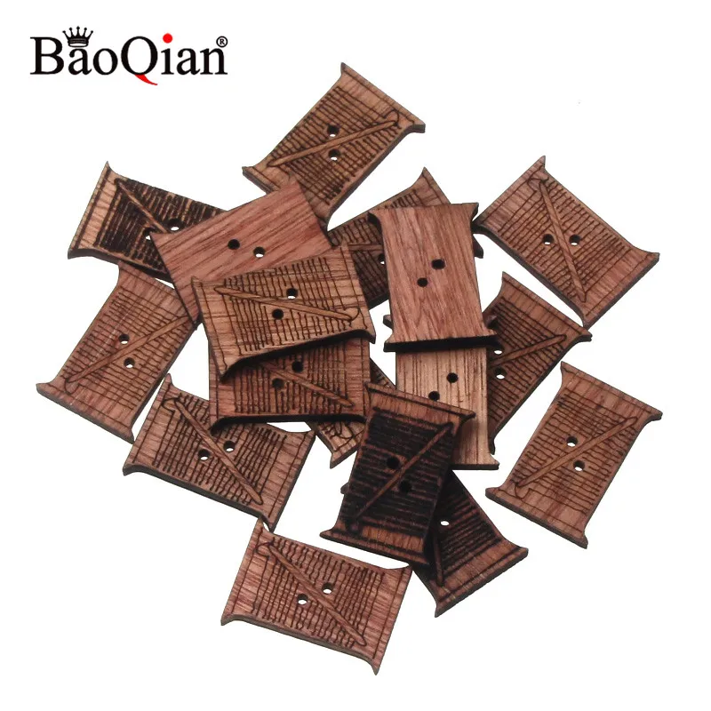 20Pcs Knitting tools Natural Wooden Scrapbooking DIY Wood Craft for Handmade Accessory Home Decorate 30x21mm