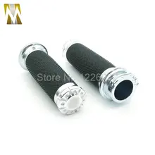 Silver High Quality Motorcycle 1 25mm Aluminum CNC Deep Cut Handle Bar Hand Cross Grips For
