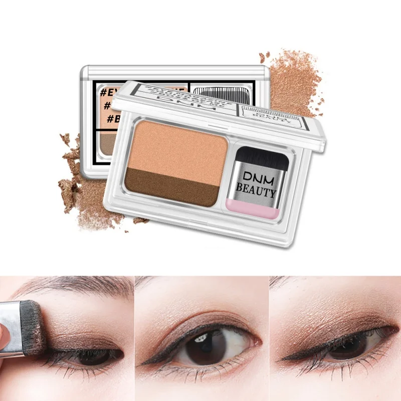 

Hot 2 Colors Glitter Eye Shadow Long Lasting Waterproof Eyeshadow Powder Beauty Cosmetics With Brush