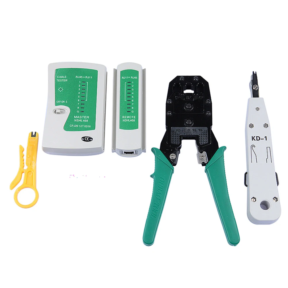 

5Pcs Lightweight RJ11 RJ12 Cutter RJ45 Line Pressing Easy Use Network Tester Set Trimming Portable Stripping With Tool Bag
