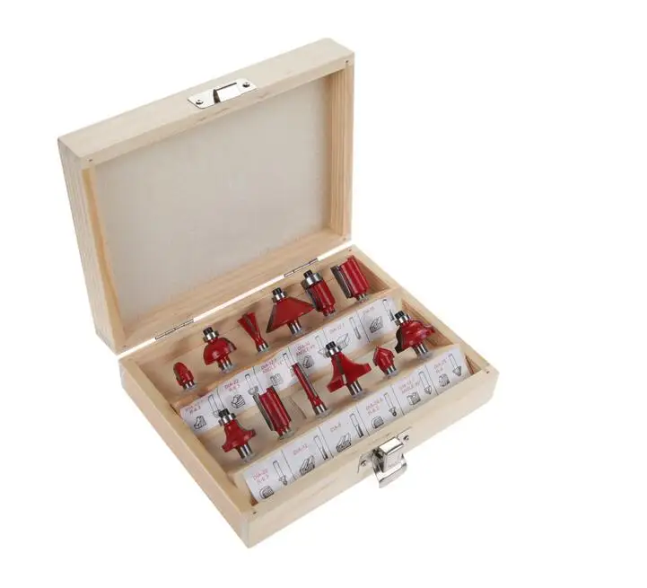 Woodworking Router Bits Router Bit Set 12PCS 1/4" 6.35mm drill bit set