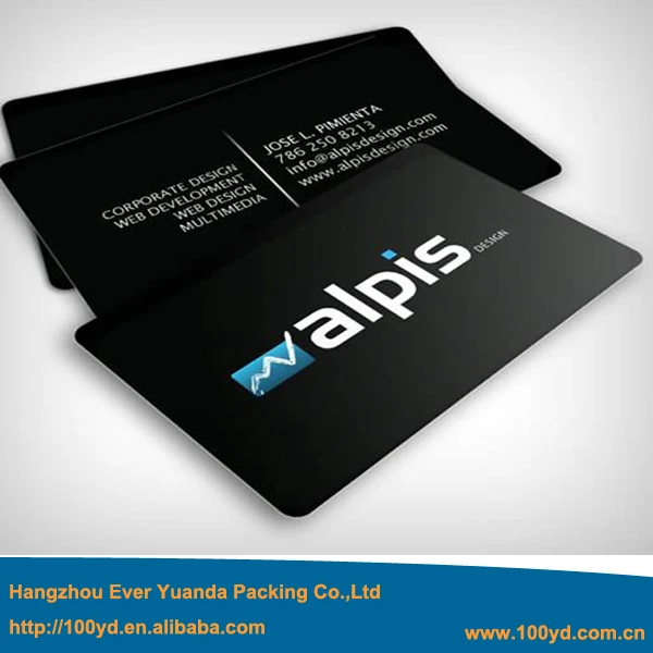 

High Resolution Double Sides Matte Lamination Business card Printing Black Coated paper Round Corner Die cutting Carte de Visite