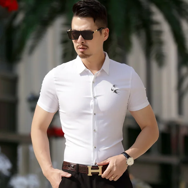Kuyomens Summer Fashion Short Sleeve Men Shirts Casual Business Kuyomens Summer Fashion Short Sleeve Men Shirts Casual Business Formal Office Working