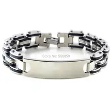 New Fashion 316L Stainless Steel Bracelets for Women Men Black Silver Stainless Steel Cuff Bracelets Chain Wristband Best Gift цена New Fashion 316L Stainless Steel Bracelets for Women Men Black Silver Stainless Steel Cuff Bracelets Chain Wristband Best Gift цены онлайн