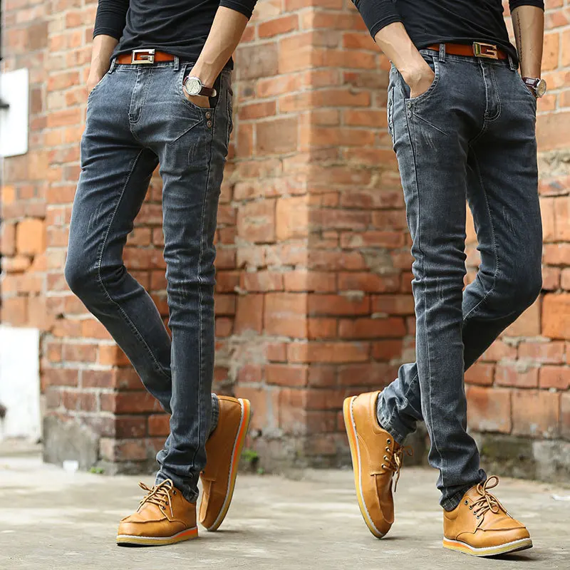

Skinny Jeans Men Clothes 2019 Slim Fit Stretch High Waist Ripped Pants Men's Casual Loose Straight Jeans Plus Size