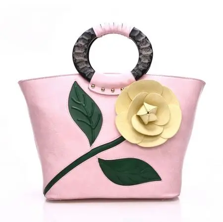 Винтаж женщина кожаная сумочка Роза стили сумки Сумки Для женщин известных брендов класса люкс Сумки Для женщин сумка-мешок Bolsa DC120Z - Цвет: Розовый