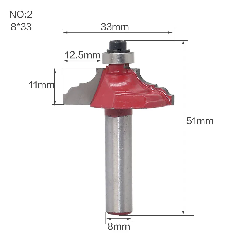 1 шт. 8 мм хвостовик классический профиль край формирования фрезы Ogee филе край формирования фрезы Фреза для дерева заводская цена - Длина режущей кромки: NO 2