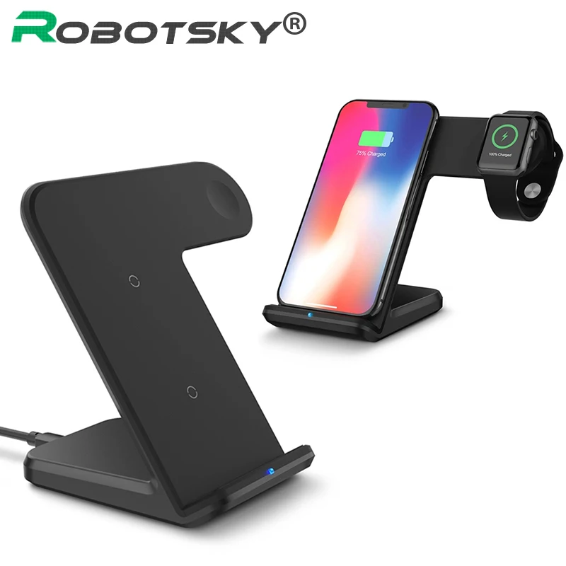 

2 in 1 Wireless Charger Fast Charging for Apple watch 2 3 Qi Wireless charger For iPhone X 8 Plus For Samsung S9 S8 note 8