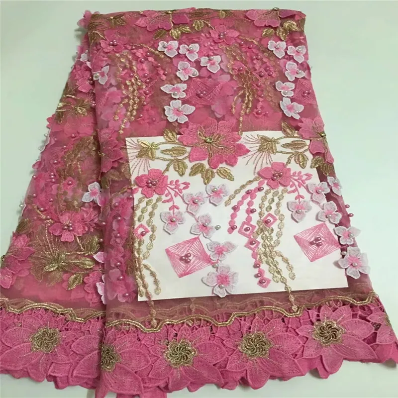 

Beautifical african lace fabrics Latest bridal chiffon net lace fabric for wedding 3d long wool french lace fabric E092520