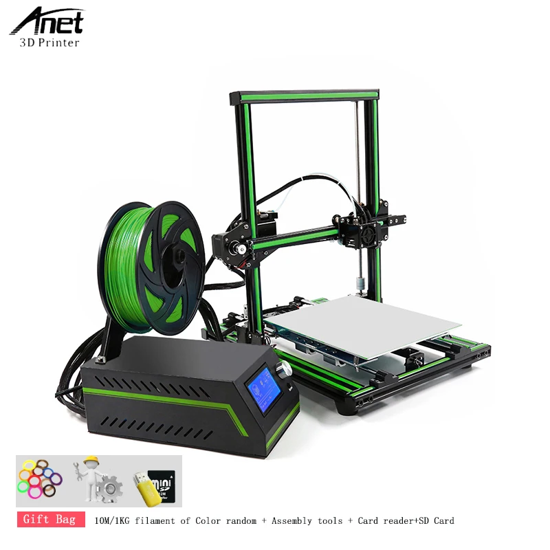 

New Anet E10 3d printer Aluminum Frame Desktop High precision Reprap i3 3D Printer DIY Kit With Free ABS Or PLA 10m Filament