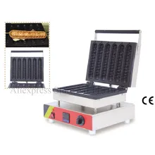 Digital thermostat hot dog waffle machine commercial hotdog waffle maker stainless steel with 6 pcs moulds