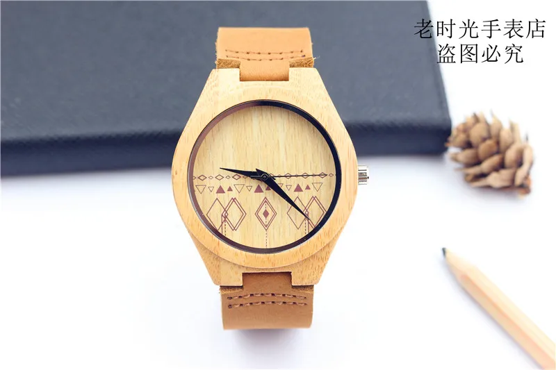 Hotime C19 мужские Часы половина Вышивка Крестом Картины Bamboo Часы известный бренд кварц watch для Женская мода подарок часы oem