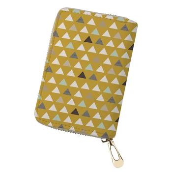 

NOISYDESIGNS Passport Holder Travel Wallet for Credit Cards Mod Mint Triangles Printing ID Card Holder Women's Purse for Coin