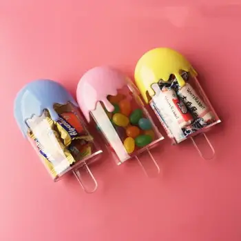 

20pcs Creative Ice Cream Plastic Candy Boxes Baby Shower Ideas Kids Birthday Party Gift Boxes