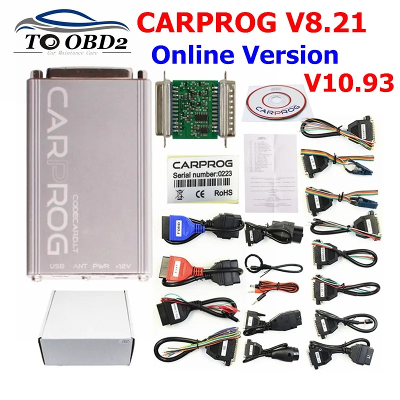 CARPROG V10.93 Carprog V8.21 автомобильный прог ECU чип тюнинговый инструмент для ремонта автомобиля Carprog 10,93 со всеми адаптерами 21 предмет